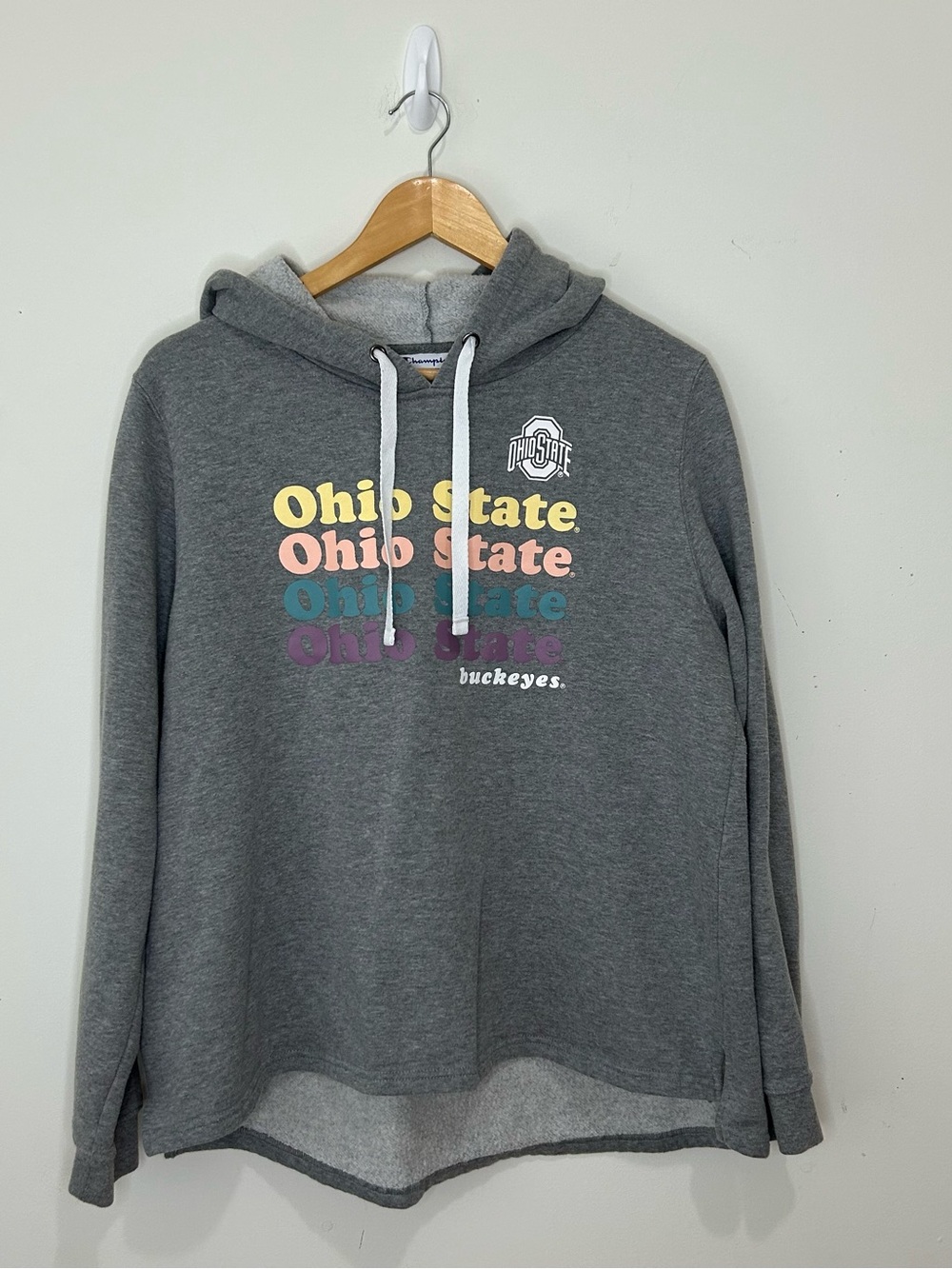 Champion Ohio State Buckeyes Gray Pullover Hoodie Sweatshirt Size XL